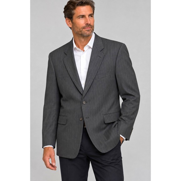 Chaps Ralph Lauren Other - Chaps Ralph Lauren Mens 46S Gray Pinstripe Wool Blazer Sport Coat Made in Canada